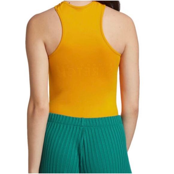 Simon Miller Keao Bodysuit Sleeveless Racerback Criss Cross Top Yellow M/L NWT - Picture 12 of 12